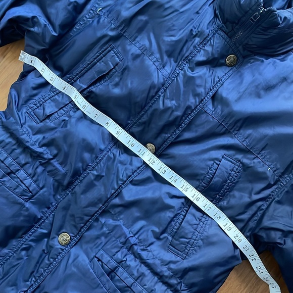 Deep Navy Blue oversized Down Coat with detachable hood - Picture 11 of 11